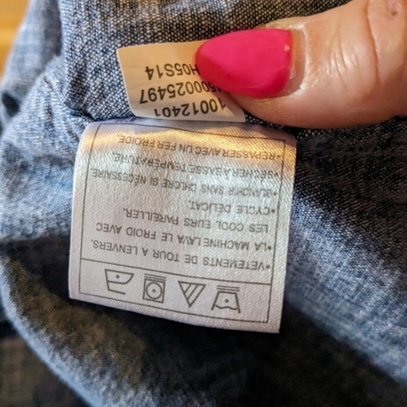 Ariat XL Fitted Blue Long Roll Sleeve Shirt w/ Snap Front & Decorative Stitching - Picture 13 of 13